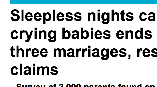 http://www.dailymail.co.uk/news/article-2294771/Sleepless-nights-caused-crying-babies-ends-marriages-research-claims.html