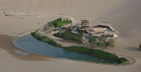 http://www.dailymail.co.uk/news/article-2323842/Crescent-Lake-Tiny-2-000-year-old-oasis-China-keeps-city-alive-saved-swallowed-desert.html