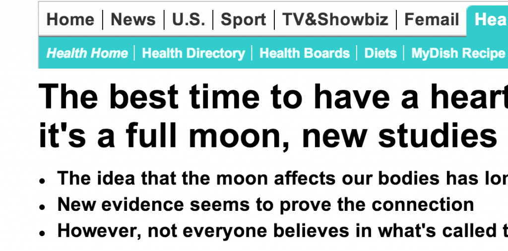 http://www.dailymail.co.uk/health/article-2374220/The-best-time-heart-attack-When-moon-new-studies-show.html