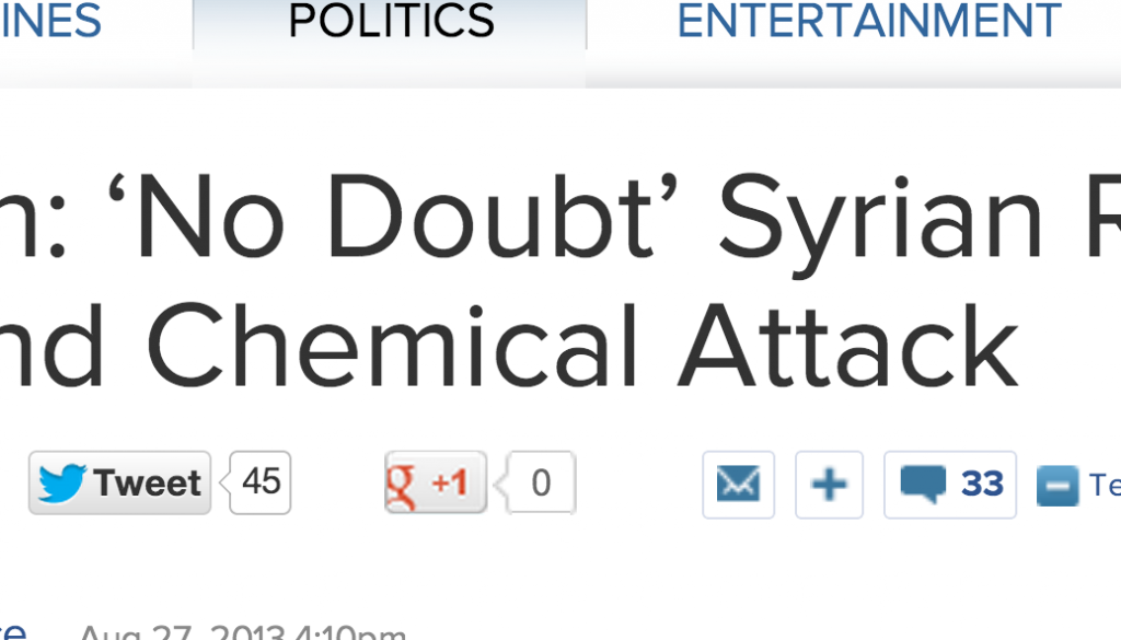 http://abcnews.go.com/blogs/politics/2013/08/biden-no-doubt-syrian-regime-behind-chemical-attack/