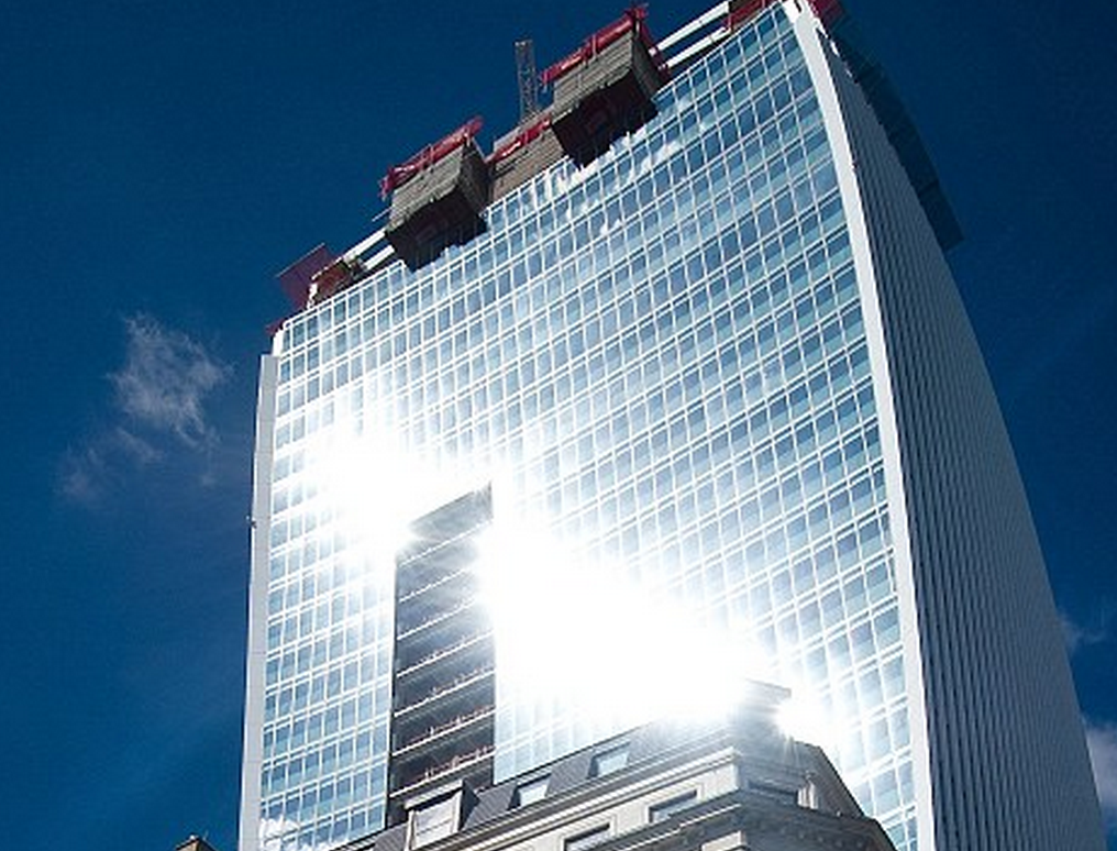http://www.dailymail.co.uk/news/article-2409073/Walkie-Talkie-building-melts-car-reflecting-sunlight-concentrated-spot.html