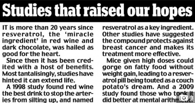 http://www.dailymail.co.uk/health/article-2626655/Chocolate-red-wine-WONT-extend-life-Study-reveals-antioxidant-no-substantial-influence-longevity.html