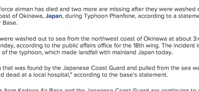 http://abcnews.go.com/International/us-airman-dies-washed-sea-japan-typhoon-missing/story?id=25978264